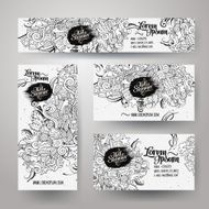 Corporate Identity templates set with doodles summer N3