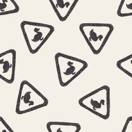 duck sign doodle seamless pattern background N2