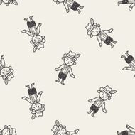 German people doodle seamless pattern background N2