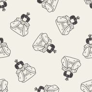 Japanese queen doodle seamless pattern background N2