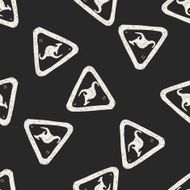 Kangaroo sign doodle seamless pattern background N2