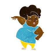 cartoon happy overweight lady N15