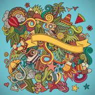 Doodles abstract decorative summer background N12