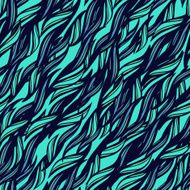Seamless pattern with abstract waves stylized grass