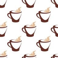 Seamless pattern of coffee cup with cream N2