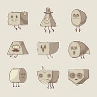 set of funny monsters