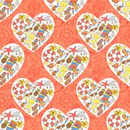 Summer beach heart pattern