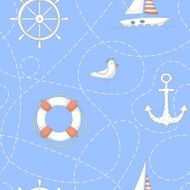 Nautical seamless pattern with nautical equipment