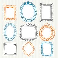 Vintage photo frames Hand drawn collection