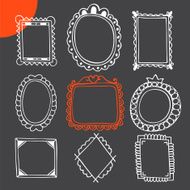 Set of hand drawn frames Vintage photo frames
