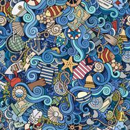 Seamless abstract pattern sealife and marine N5