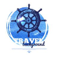 Travel vintage banner Sea nautical design N5