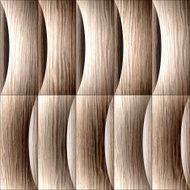 Abstract paneling pattern - waves decoration Blasted Oak Groove