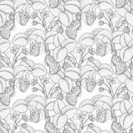 Vector Seamless Monochrome Fruit Pattern N2