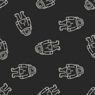 astronaut doodle seamless pattern background N4