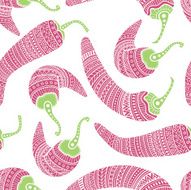 Red chili peppers seamless vector pattern N2