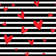 Seamless vector striped pattern with hearts N8