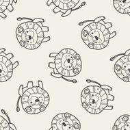 lion doodle seamless pattern background N4