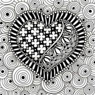 vector black and white heart pattern