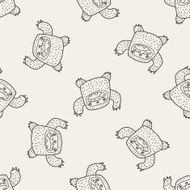 monster doodle seamless pattern background N32