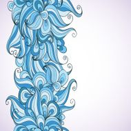 Vertical decorative background with hand-drawn waves