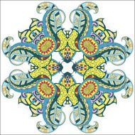 Hand drawn psychedelic round ornamental element N2