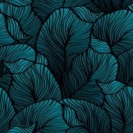 Retro seamless pattern with abstract doodle leaves N3