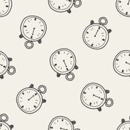 stopwatch doodle seamless pattern background N4