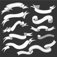 Vintage ribbon banners hand drawn N2