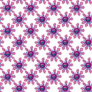 Seamless pattern with bright abstract flowers