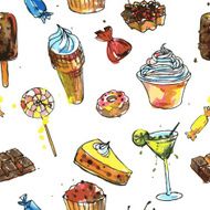 Seamless pattern with sweets N18