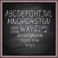 Chalk drawing font alphabet