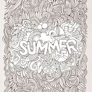 Summer hand lettering and doodles elements N17
