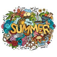 Summer hand lettering and doodles elements N18
