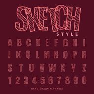 Sketch Style Hand drawn alphabet vector N2