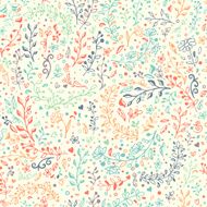Vector seamless floral pattern Hand draw doodles N4