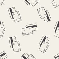 doodle credit card seamless pattern background N8