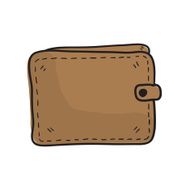 money wallet hand drawn vector illustration