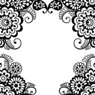 Flower vector ornament frame N7