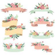 Floral Banners- Illustration