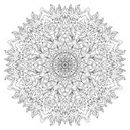 mandala of uneven curly lines