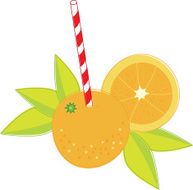 Orange with Peppermint Striped Straw