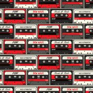 Retro Cassette seamless pattern