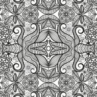 Black and white seamless pattern tribal ethnic ornament Vector geometric N4