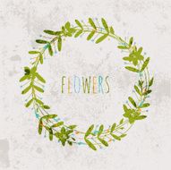 Spring flowers leaves dandelion grass on a vintage background N4