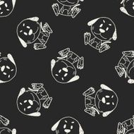 Chinese Zodiac dog doodle drawing seamless pattern background N2
