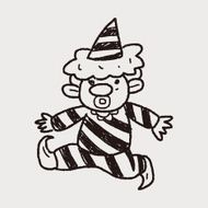 clown doodle drawing N132