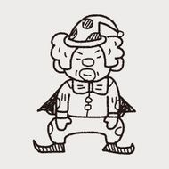 clown doodle drawing N143