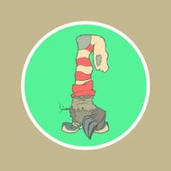 Vector illustration monster with a sock or stocking on his N3