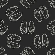 Flip flop doodle seamless pattern background N4